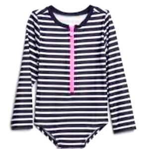 Gap Baby Navy Stripe One Piece Rash Guard, Size 4